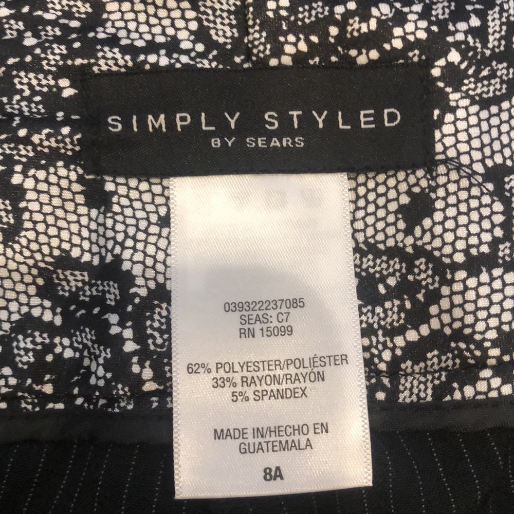 Navy Blue Pinned Striped Trouser/Slacks. Size 8 - Picture 4 of 6